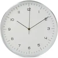 Perel Wandklok 30 cm wit en zilverkleurig