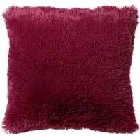 Dutch decor - FLUFFY - Sierkussen 60x60 cm - superzacht - XL kussen - Red Plum - donkerroze