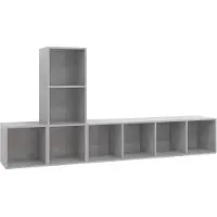 vidaXL 3-delige Tv-meubelset bewerkt hout betongrijs