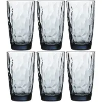 Bormioli Rocco Set van 12x stuks waterglazen/longdrinkglazen blauw 470 ml - Longdrinkglazen