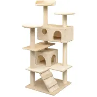 vidaXL Kattenkrabpaal met sisal krabpalen 125 cm beige