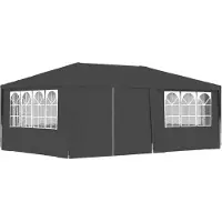 vidaXL Professionele partytent met zijwanden, 4x6 meter, antraciet, 90 g/m²