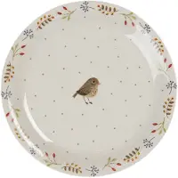 Clayre & Eef Klein bord Ø 20 cm Creme Keramiek rond SPDP