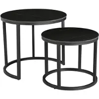 Dimehouse Salontafel set van 2 Paige marmer zwart rond