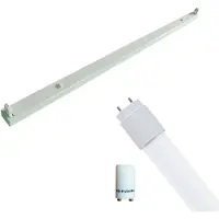 BES LED LED TL Armatuur met T8 Buis Incl. Starter - Aigi Dybolo - 150cm Enkel - 22W - Natuurlijk Wit 4200K - Beschermingsgraad