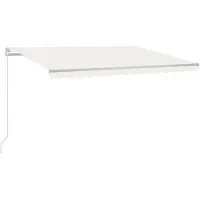 vidaXL Luifel handmatig uittrekbaar met LED 450x300 cm crèmekleurig