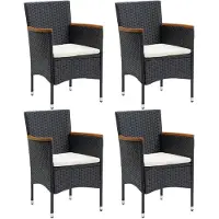 vidaXL Tuinstoelen 4 st poly rattan zwart