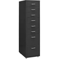 vidaXL Ladeblok verrijdbaar 28x41x109 cm metaal antracietkleurig