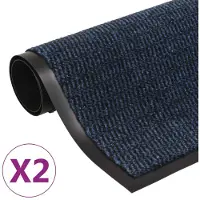 vidaXL Droogloopmatten 2 st rechthoekig getuft 120x180 cm blauw