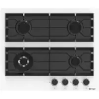Wiggo Wh-g634gr(w) - Inbouw Gaskookplaat Met Wok - 60cm - Wit Glas