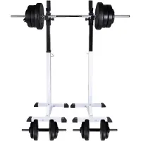 vidaXL Barbell Squat Rack Barbell Dumbbell Set 60,5kg Veelkleurig
