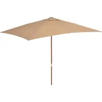 vidaXL Tuinparasol met houten paal 200x300 cm taupe