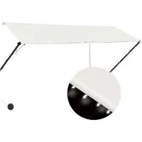 vidaXL Luifel uittrekbaar met LED 300x150 cm crème