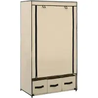 vidaXL Kledingkast 87x49x159 cm stof crème