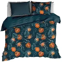 De Witte Lietaer Dekbedovertrek Bird of Paradise Deep Petrol Satijn-140 x 200 / 220 cm | 1-Persoons