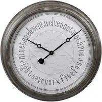 VAN MANEN Wandklok Met Geschreven Letters 61x61x7 Cm Metaal