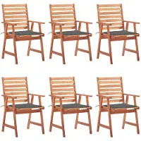 vidaXL Tuinstoelen 6 st met kussens massief acaciahout