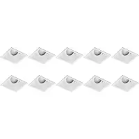 BES LED Spot Armatuur 10 Pack - Pragmi Zano Pro - GU10 Inbouwspot - Vierkant - Wit - Aluminium - Kantelbaar - 93mm