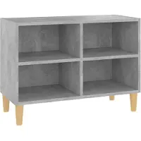 vidaXL Tv-meubel met massief houten poten 69,5x30x50 cm betongrijs