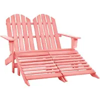 vidaXL Tuinstoel 2-zits Adirondack met voetenbank vurenhout roze