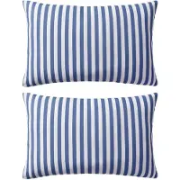 vidaXL Buitenkussens 60x40 cm gestreept marineblauw 2 st