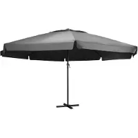 vidaXL Parasol met aluminium paal 600 cm antracietkleurig