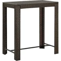 vidaXL Tuinbartafel 100x60,5x110,5 cm poly rattan bruin