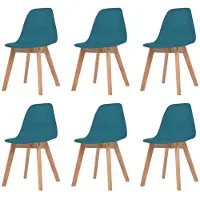 vidaXL Eetkamerstoelen turquoise 6 st online kopen