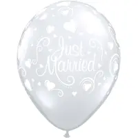 Folat Ballon Just Married 28 Cm Latex Wit 50 Stuks