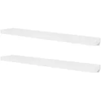 vidaXL Wandplanken MDF zwevend voor boeken/dvd wit 2 st