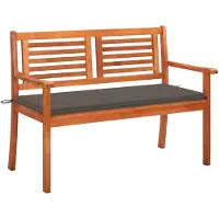 vidaXL Tuinbank 2-zits met kussen 120 cm massief eucalyptushout