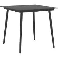 vidaXL Tuintafel 80x80x74 cm staal en glas zwart
