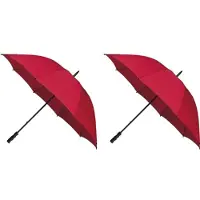 Falcone 2x Golf stormparaplus rood windproof 130 cm - Paraplu's