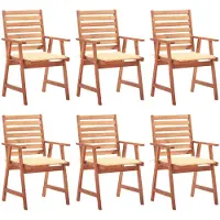 vidaXL Tuinstoelen 6 st met kussens massief acaciahout