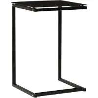 vidaXL Bijzettafel 40x40x60 cm gehard glas zwart