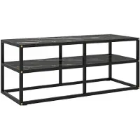 vidaXL Tv-meubel met zwart marmerglas 100x40x40 cm zwart