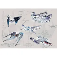 Komar Vliesbehang Digitale print vlies - Star Wars Blueprint Light - Afmeting 400 x 280 cm (set)