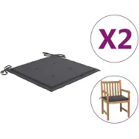 vidaXL Tuinstoelkussens 2 st 50x50x3 cm oxford stof antracietkleurig