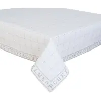 Clayre & Eef tafelkleed 150x250 cm - wit, crème - katoen, 100% katoen
