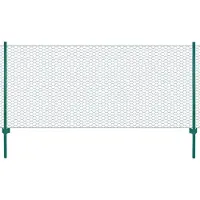 vidaXL Draadgaashek met palen 25x0,5 m staal groen