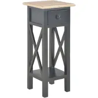 vidaXL Bijzettafel 27x27x65,5 cm hout zwart