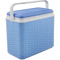 Basic Koelbox rotan blauw 24l