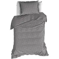 De Witte Lietaer Dekbedovertrek Birds Natural Grey Flanel-140 x 200 / 220 cm | 1-Persoons