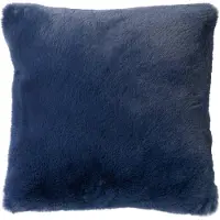 Dutch decor - ZAYA - Sierkussen 45x45 cm - bontlook - effen kleur - Insignia Blue - donkerblauw