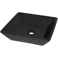 vidaXL Wastafel vierkant 41,5x41,5x12 cm keramiek zwart