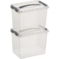 Sunware 2x Kunststof stapelbare opbergbak 9 liter 30 x 20 x 22 cm - Opbergbox