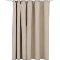 vidaXL Gordijn linnen-look verduisterend met haken 290x245 cm beige