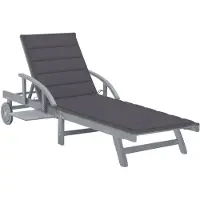 vidaXL Ligbed met kussen massief acaciahout