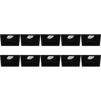 BES LED Spot Armatuur 10 Pack - Pragmi Domy Pro - GU10 Inbouwspot - Vierkant - Zwart - Aluminium - Verdiept - Kantelbaar - 105mm