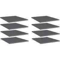 vidaXL Wandschappen 8 st 40x50x1,5 cm bewerkt hout hoogglans grijs